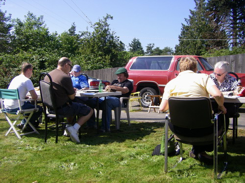 More Scrabble in the sun: GeoffT v. RebeccaS, GeorgeB v. MarkP, NancyR v. AliceG