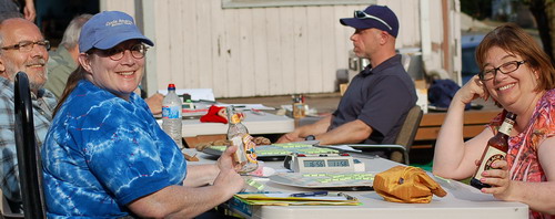 More Scrabble in the sun: NormG, RebeccaS, JimP, LynnD