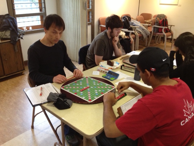 Chris Williams v. Dean Saldanha, with Rafi Stern and Dielle Saldanha behind